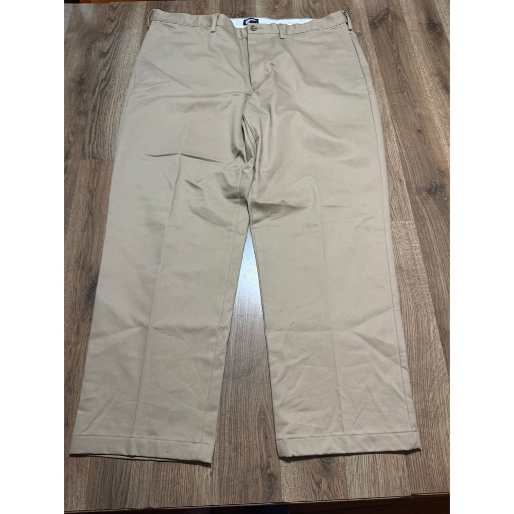 Lands' End Pants Mens Size 42 Khaki Chino Trousers Traditional Fit Cotton